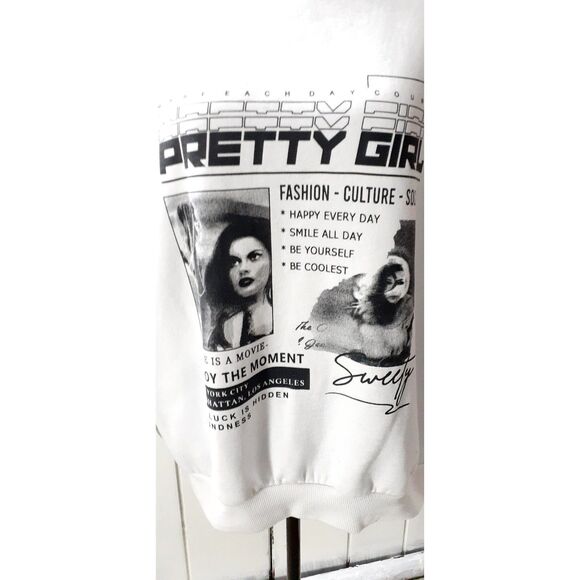 Shein Sweater  Size S White 100% Polyester Pretty Girl   #279 - Picture 5 of 6